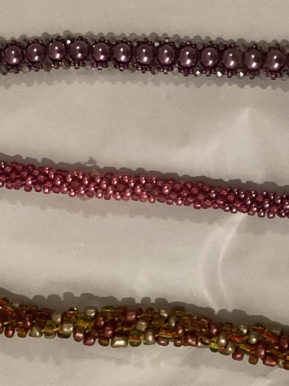 Three bead bracelets